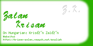 zalan krisan business card